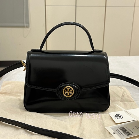 TORY BURCH Robinson 豆腐包 斜背包 手提包 小包 經典黑 正品 二手精品