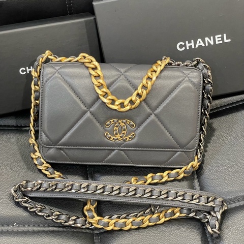 全新閒置 全配 🈶️購證 芯片款❤️ 香奈兒 #灰金 #深灰 #19bag #woc