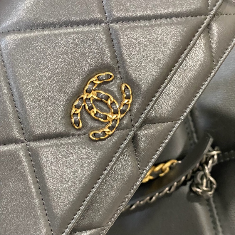 全新閒置 全配 🈶️購證 芯片款❤️ 香奈兒 #灰金 #深灰 #19bag #woc-2