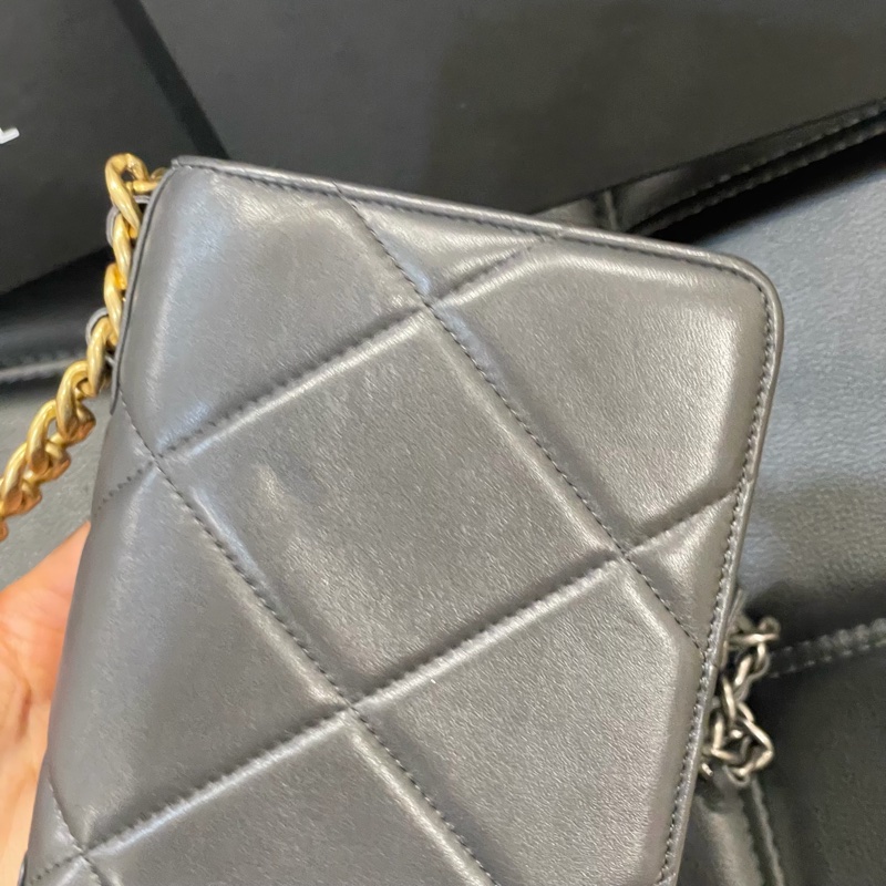 全新閒置 全配 🈶️購證 芯片款❤️ 香奈兒 #灰金 #深灰 #19bag #woc-8
