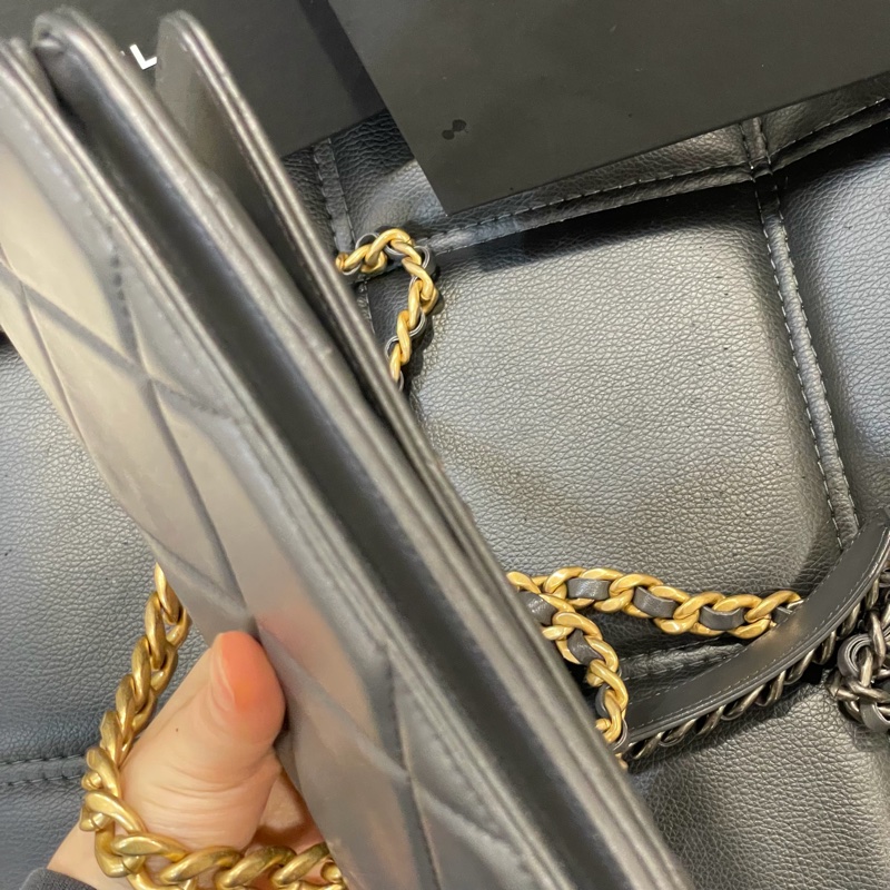 全新閒置 全配 🈶️購證 芯片款❤️ 香奈兒 #灰金 #深灰 #19bag #woc-10
