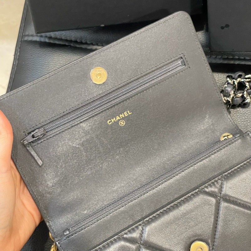 全新閒置 全配 🈶️購證 芯片款❤️ 香奈兒 #灰金 #深灰 #19bag #woc-13