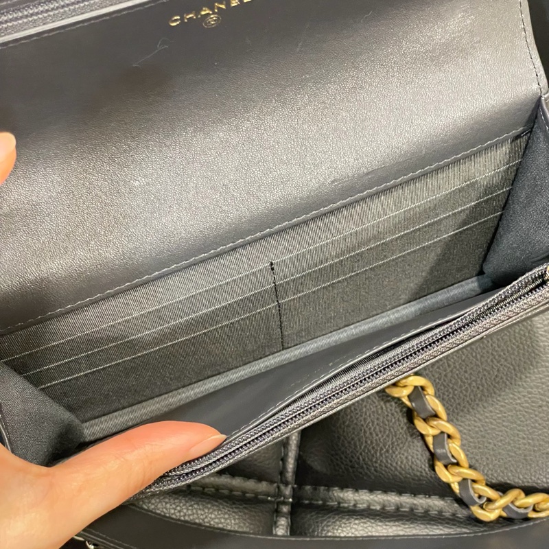 全新閒置 全配 🈶️購證 芯片款❤️ 香奈兒 #灰金 #深灰 #19bag #woc-16