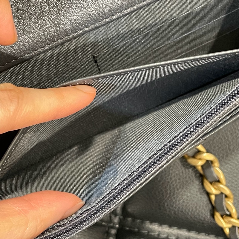 全新閒置 全配 🈶️購證 芯片款❤️ 香奈兒 #灰金 #深灰 #19bag #woc-17