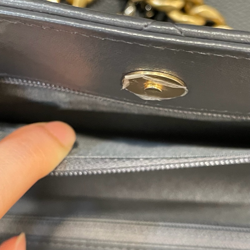 全新閒置 全配 🈶️購證 芯片款❤️ 香奈兒 #灰金 #深灰 #19bag #woc-20