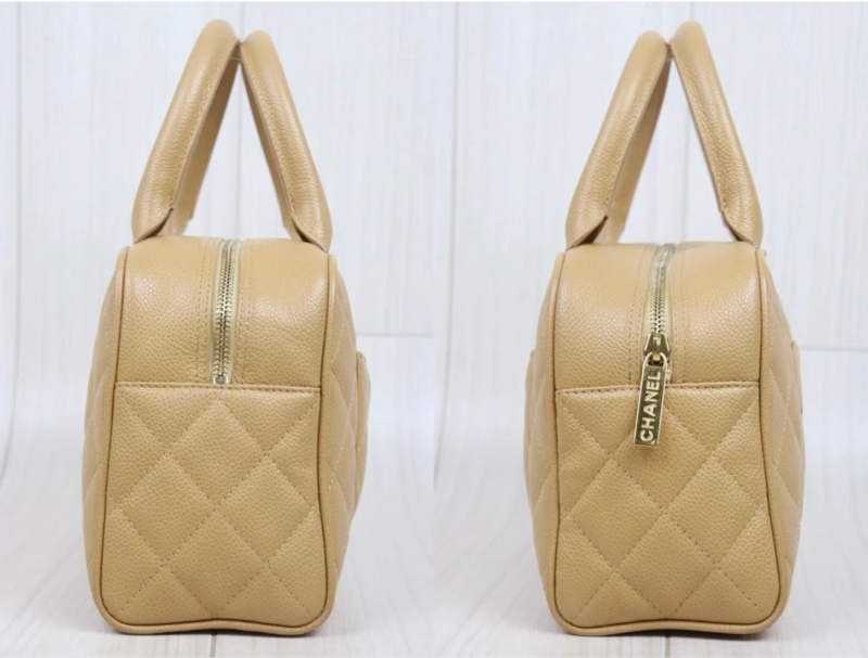 「JL精品代購」9新 Chanel 香奈兒 奶茶色保齡球包-3