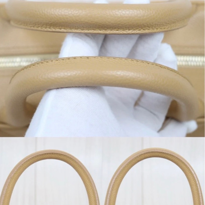 「JL精品代購」9新 Chanel 香奈兒 奶茶色保齡球包-5