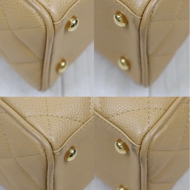 「JL精品代購」9新 Chanel 香奈兒 奶茶色保齡球包-6