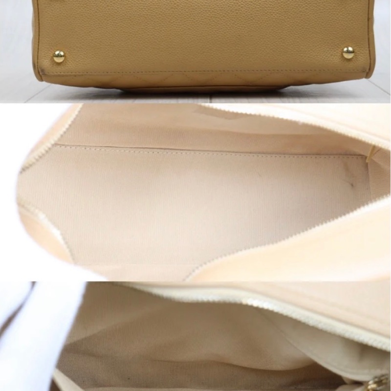 「JL精品代購」9新 Chanel 香奈兒 奶茶色保齡球包-8