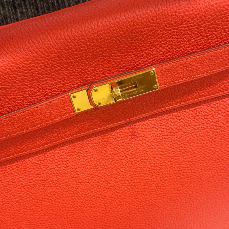 閒置品🈶肩帶❤️ 愛馬仕 #kelly35 #橘紅 #金釦 #togo皮 K35-7