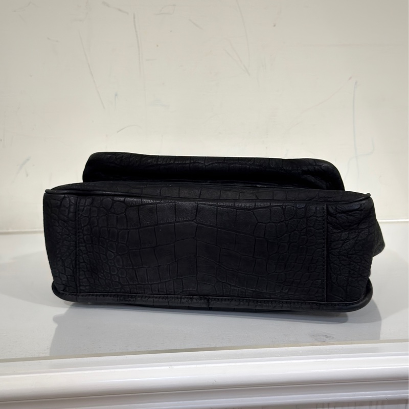 🈶購證 #全網最低 #櫃上12萬 Ysl Niki黑銀中號鱷魚壓紋牛皮-10