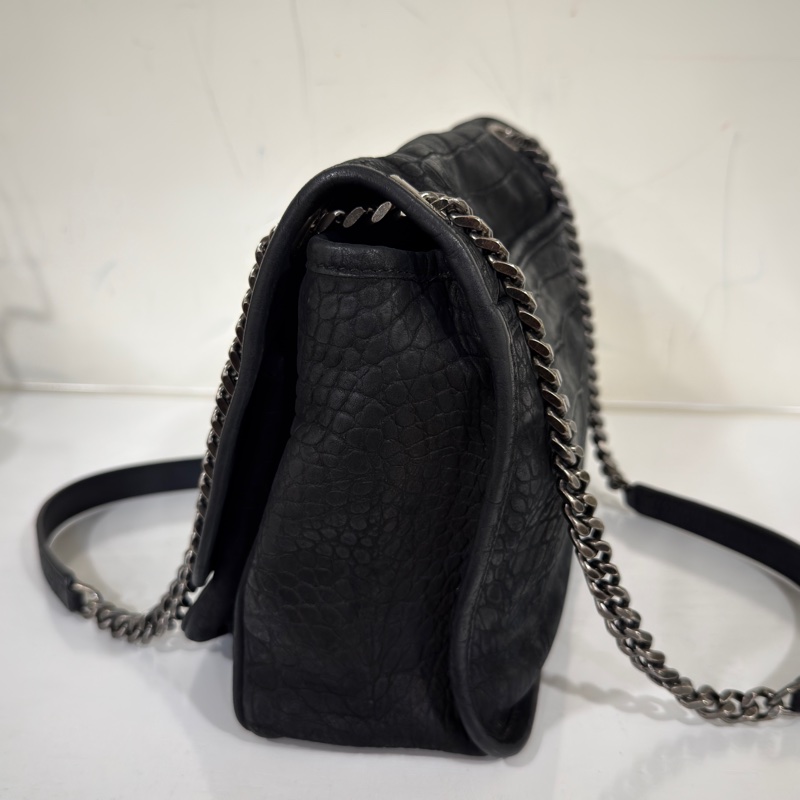 🈶購證 #全網最低 #櫃上12萬 Ysl Niki黑銀中號鱷魚壓紋牛皮-15