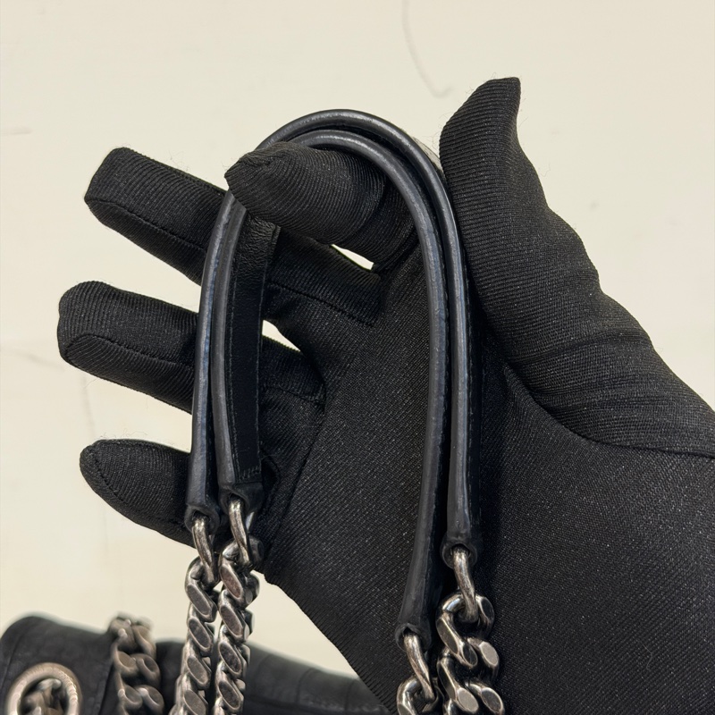 🈶購證 #全網最低 #櫃上12萬 Ysl Niki黑銀中號鱷魚壓紋牛皮-18