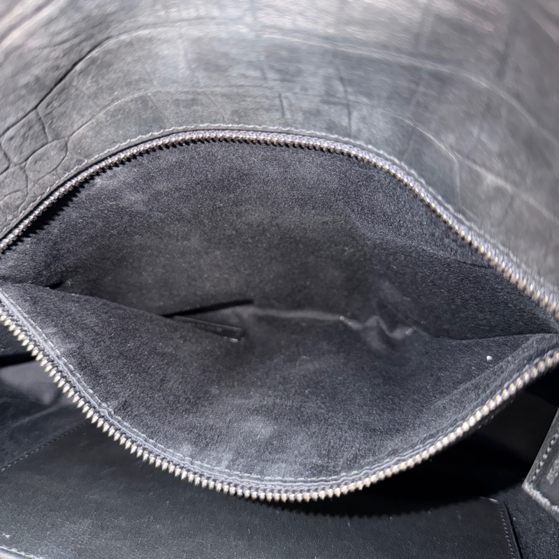 🈶購證 #全網最低 #櫃上12萬 Ysl Niki黑銀中號鱷魚壓紋牛皮-22