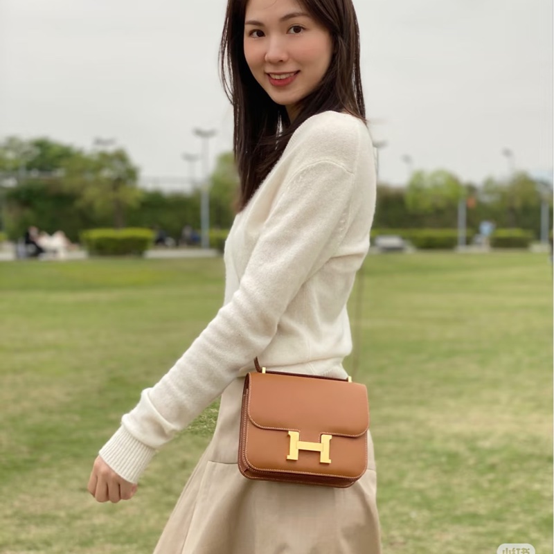 全新全配B刻❤️#愛馬仕 #金棕金 #epsom皮 #康康 19cm mini #constance-2