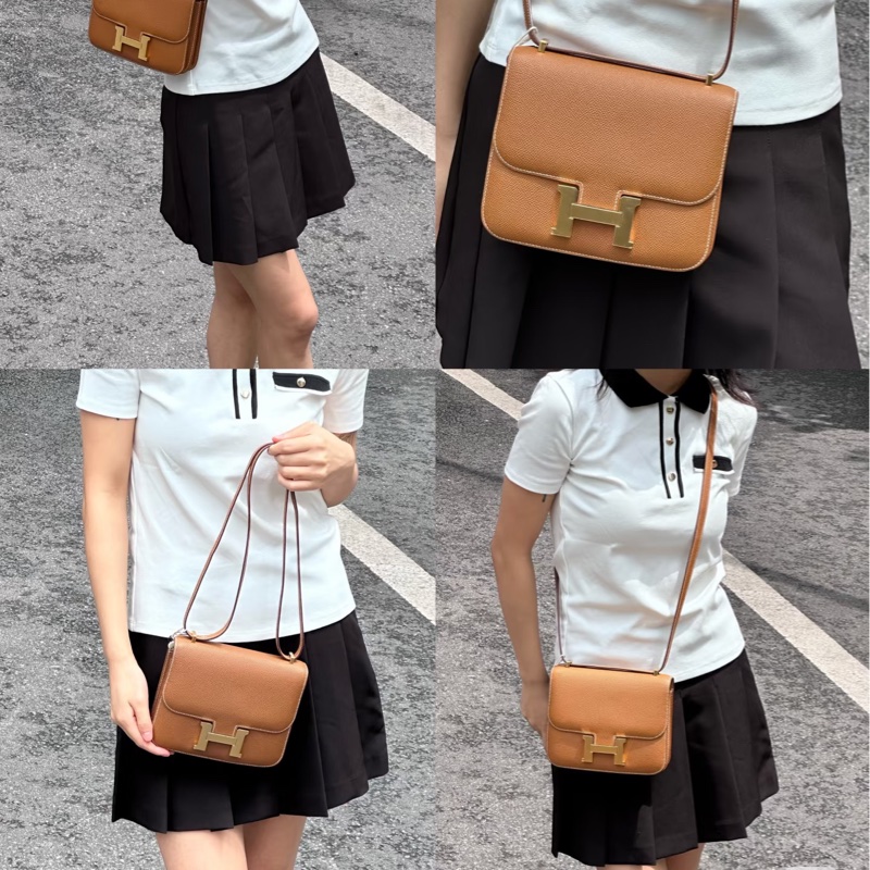 全新全配B刻❤️#愛馬仕 #金棕金 #epsom皮 #康康 19cm mini #constance-3