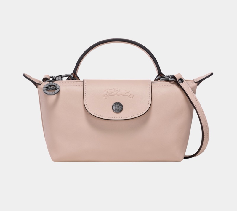 極新 歐洲專櫃購入正品 Longchamp LE PLIAGE XTRA 手拿包 XS 裸色皮革手拿包 斜背包 迷你水餃包 裸粉色-0