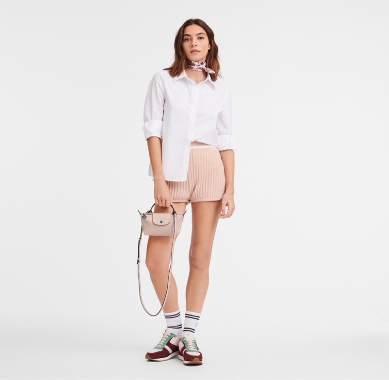 極新 歐洲專櫃購入正品 Longchamp LE PLIAGE XTRA 手拿包 XS 裸色皮革手拿包 斜背包 迷你水餃包 裸粉色-1