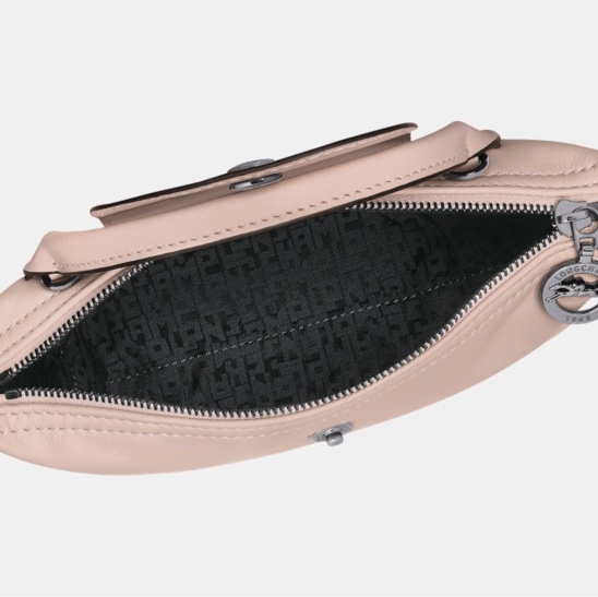 極新 歐洲專櫃購入正品 Longchamp LE PLIAGE XTRA 手拿包 XS 裸色皮革手拿包 斜背包 迷你水餃包 裸粉色-19