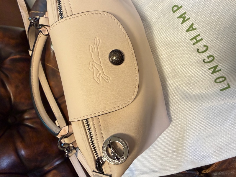 極新 歐洲專櫃購入正品 Longchamp LE PLIAGE XTRA 手拿包 XS 裸色皮革手拿包 斜背包 迷你水餃包 裸粉色-22