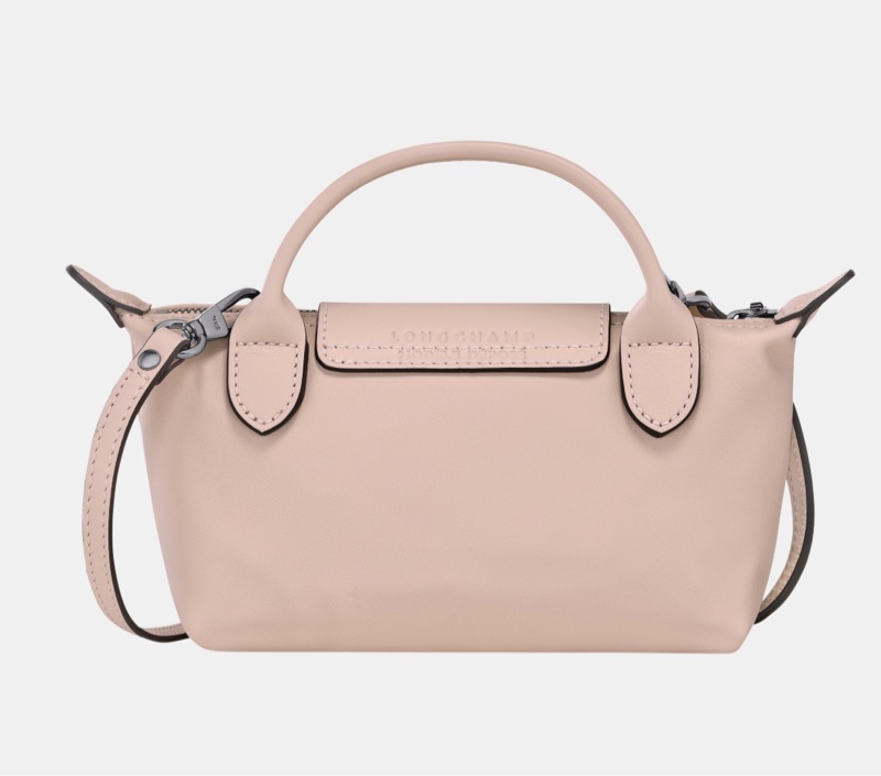 極新 歐洲專櫃購入正品 Longchamp LE PLIAGE XTRA 手拿包 XS 裸色皮革手拿包 斜背包 迷你水餃包 裸粉色-26