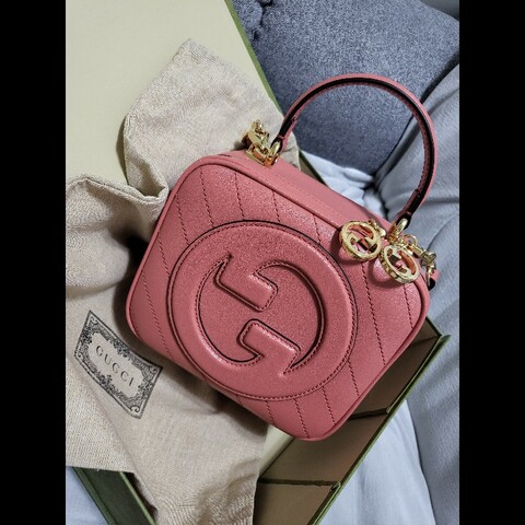 gucci blondie粉色方盒手提包 肩揹包