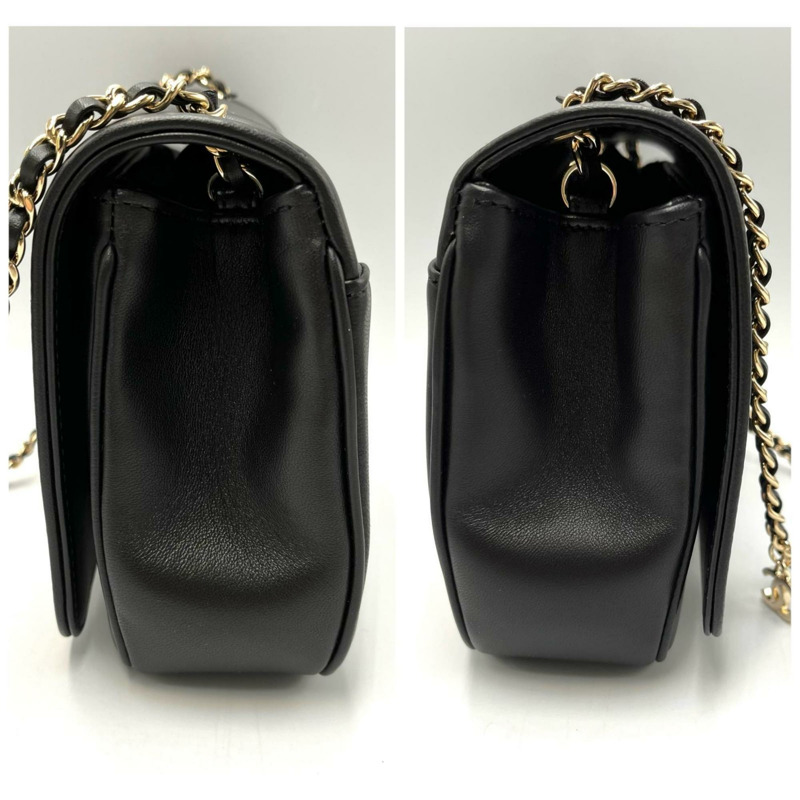 香奈兒 Coco Mark 鏈條單肩包,小牛皮,黑色,女士-2