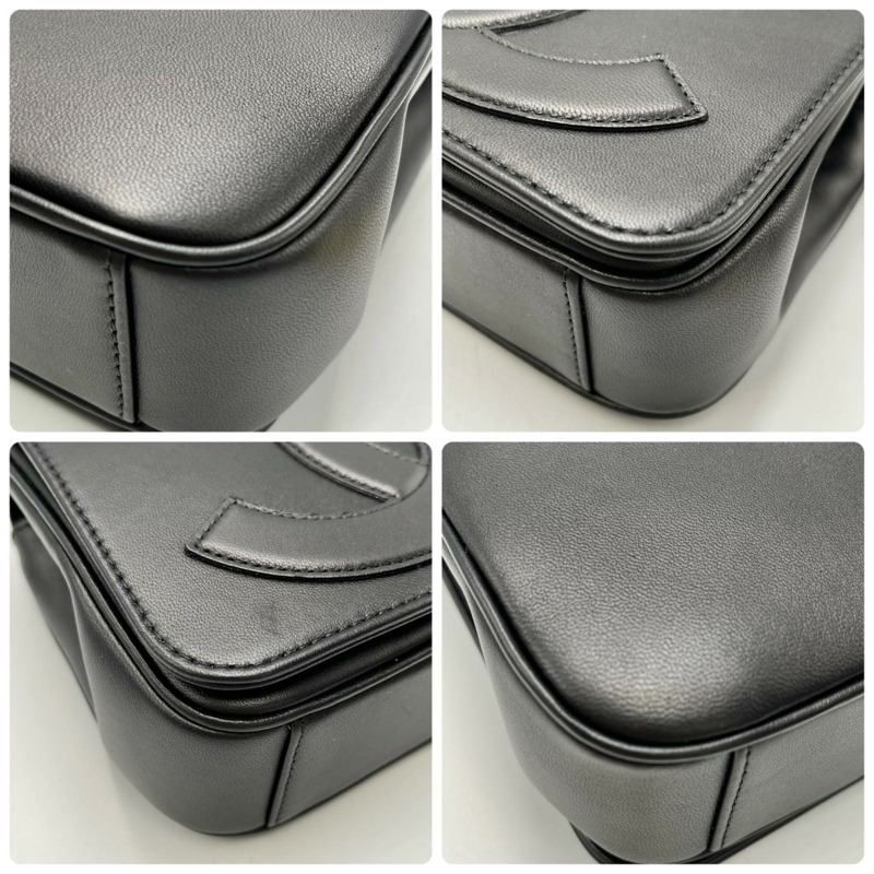 香奈兒 Coco Mark 鏈條單肩包,小牛皮,黑色,女士-4