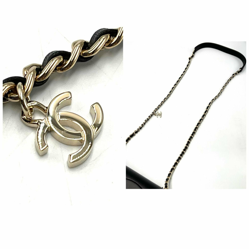 香奈兒 Coco Mark 鏈條單肩包,小牛皮,黑色,女士-5