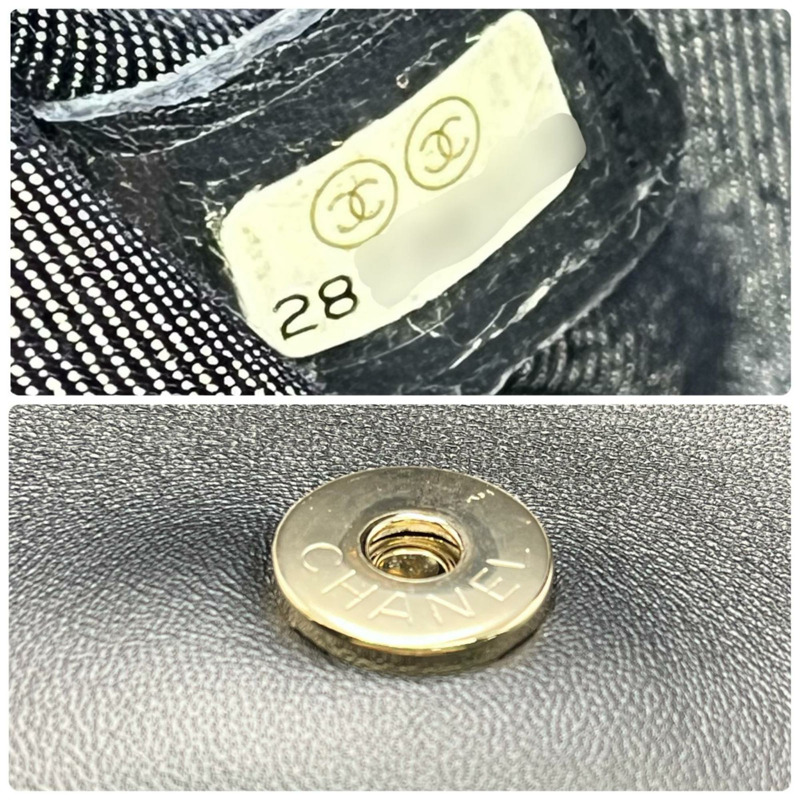 香奈兒 Coco Mark 鏈條單肩包,小牛皮,黑色,女士-7