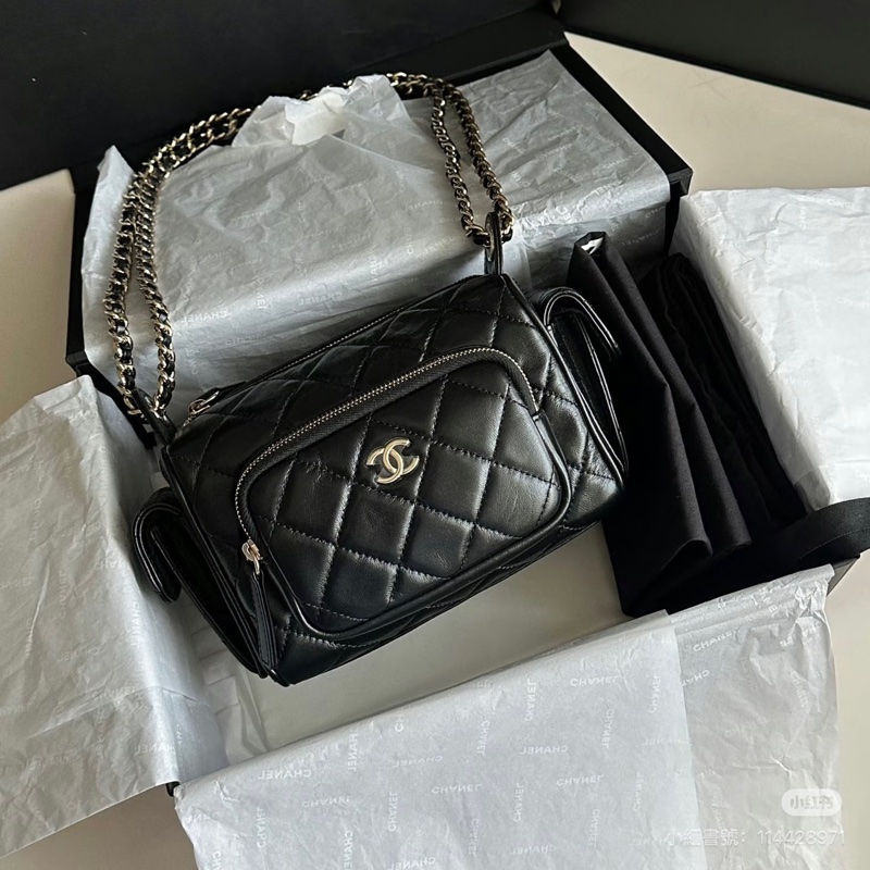 全新全配有購證❤️香奈兒 #黑金 #新款 #相機包 #炸藥包-0