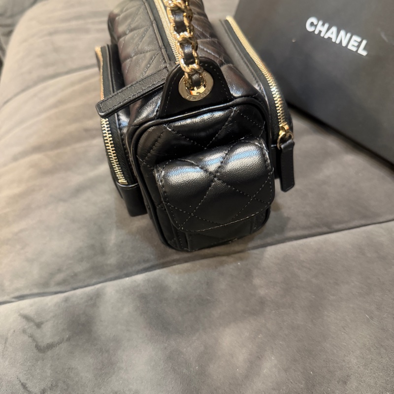 全新全配有購證❤️香奈兒 #黑金 #新款 #相機包 #炸藥包-5