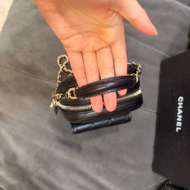 全新全配🈶購證❤️ 香奈兒 #荔枝皮 #黑金 #小書包 #雙肩包-4