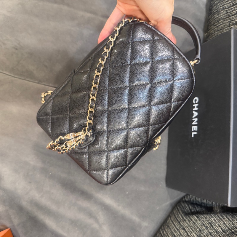 全新全配🈶購證❤️ 香奈兒 #荔枝皮 #黑金 #小書包 #雙肩包-5