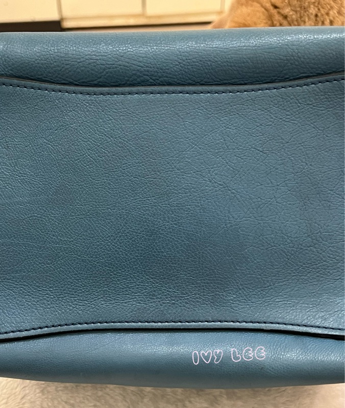 PRADA BN2619 皮革 雙拉鍊 蝙蝠包 藍綠 斜背包 肩背包 正品 二手精品-28