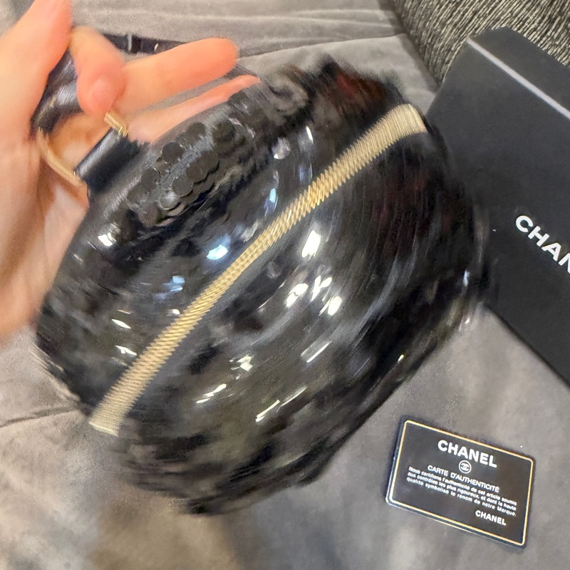 全新全配❤️ 香奈兒 #限量款亮片 #黑金 #小書包 #雙肩包-7