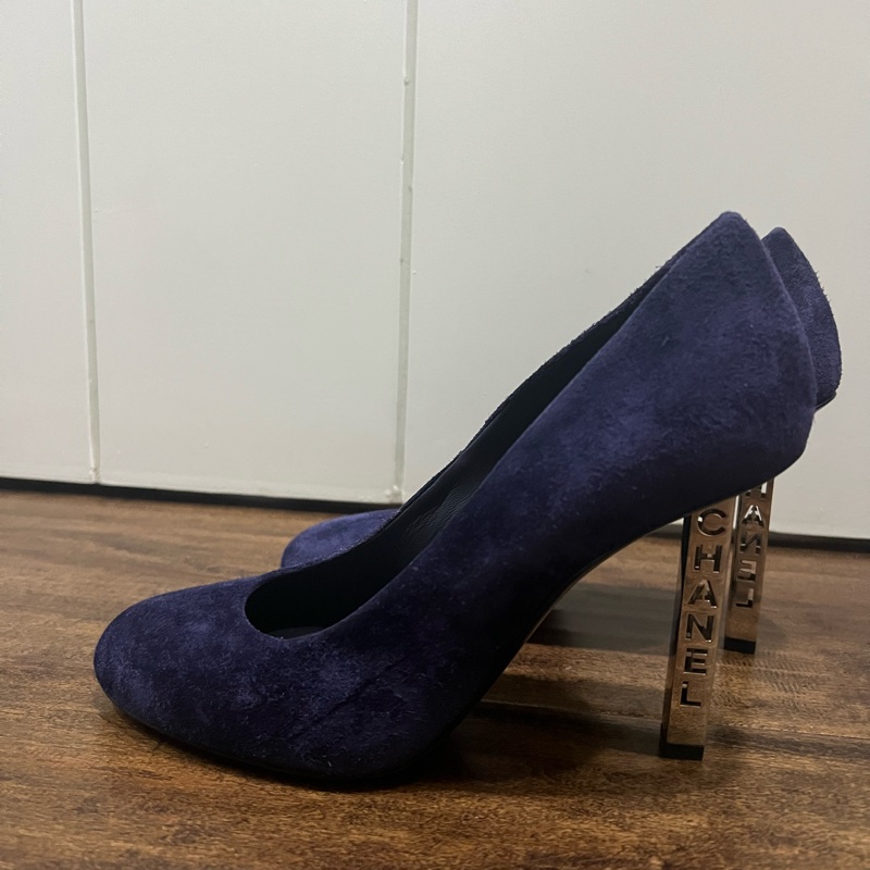 chanel 麂皮跟鞋-3