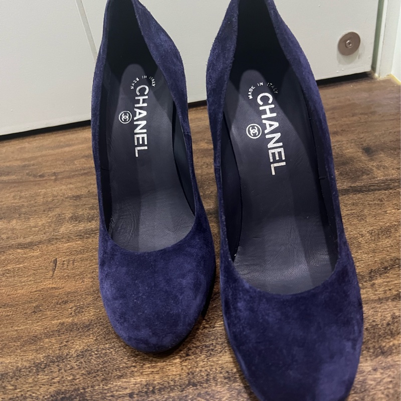 chanel 麂皮跟鞋-5