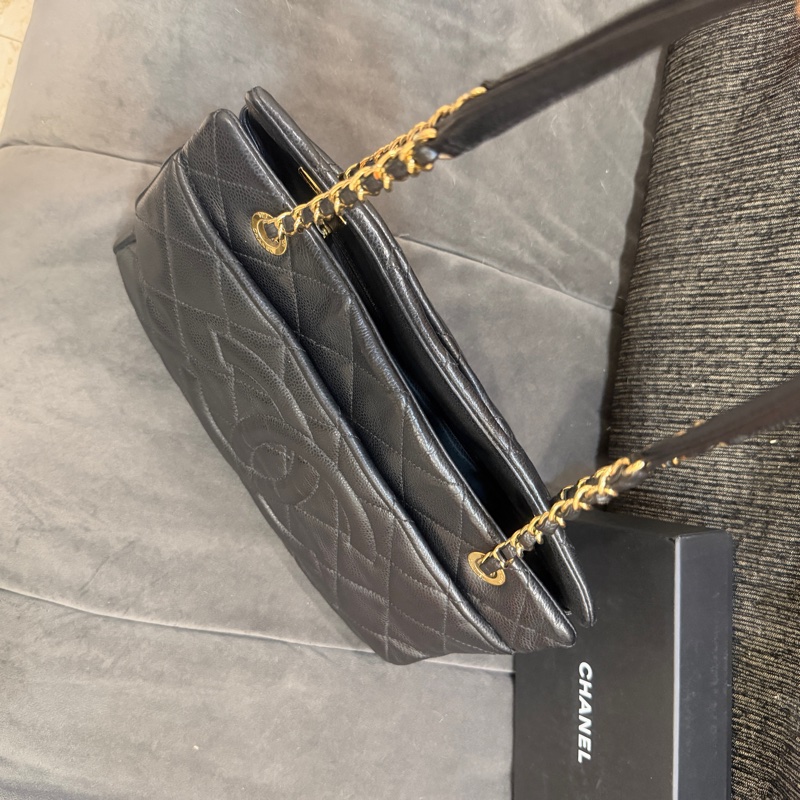 99新🌟 香奈兒 #黑金 #荔枝牛皮 #托特包 #雙C-3