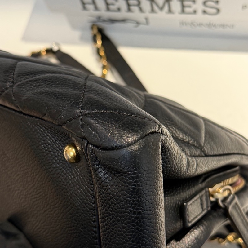 好成色🌟 香奈兒 #黑金 #荔枝牛皮 #托特包 #雙C好成色-9