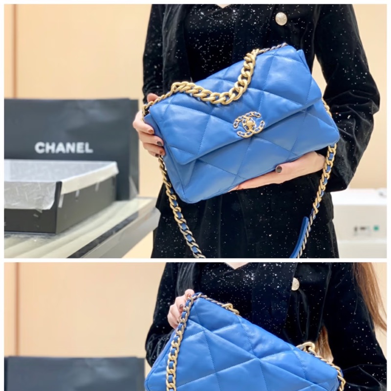 99新全配❤️ chanel #香奈兒 #藍金 #19bag #中號-0