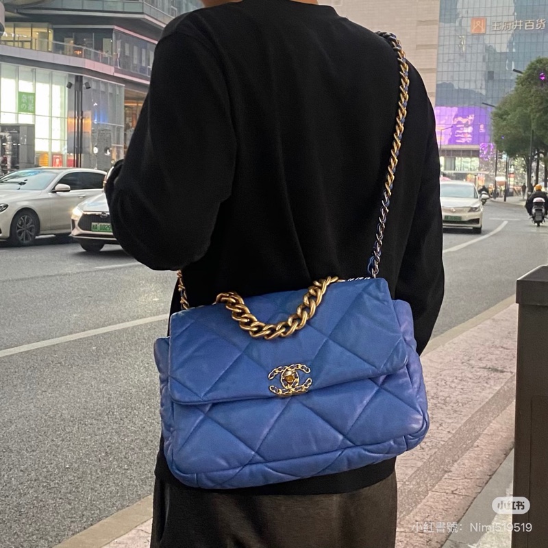 99新全配❤️ chanel #香奈兒 #藍金 #19bag #中號-1