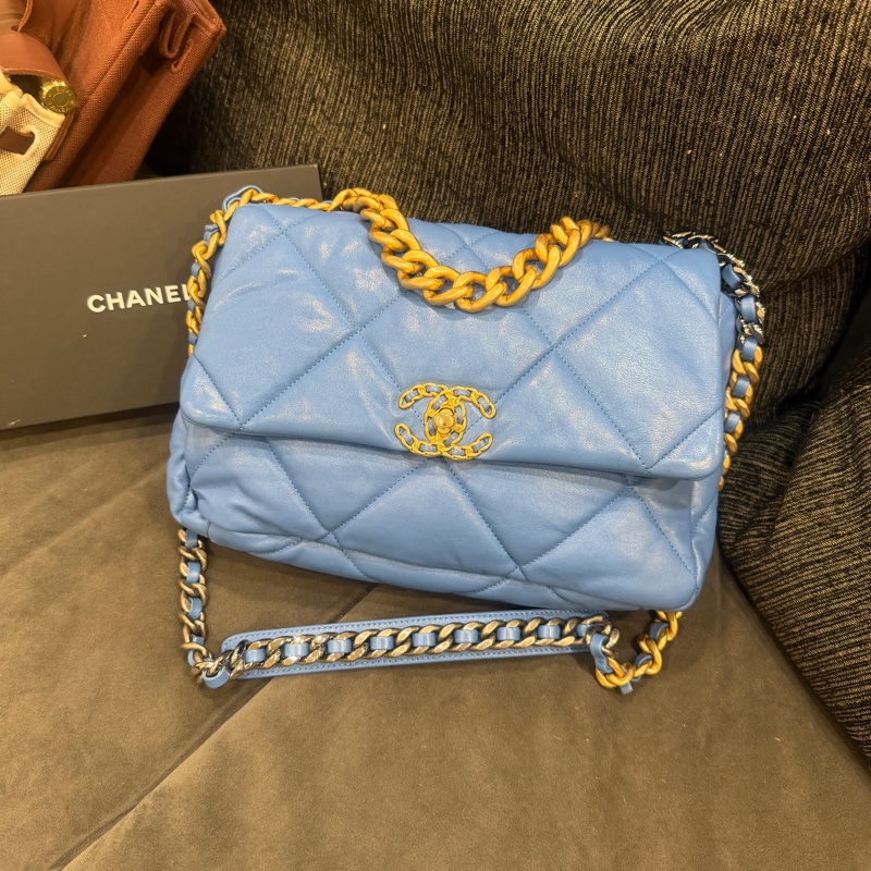 99新全配❤️ chanel #香奈兒 #藍金 #19bag #中號-2