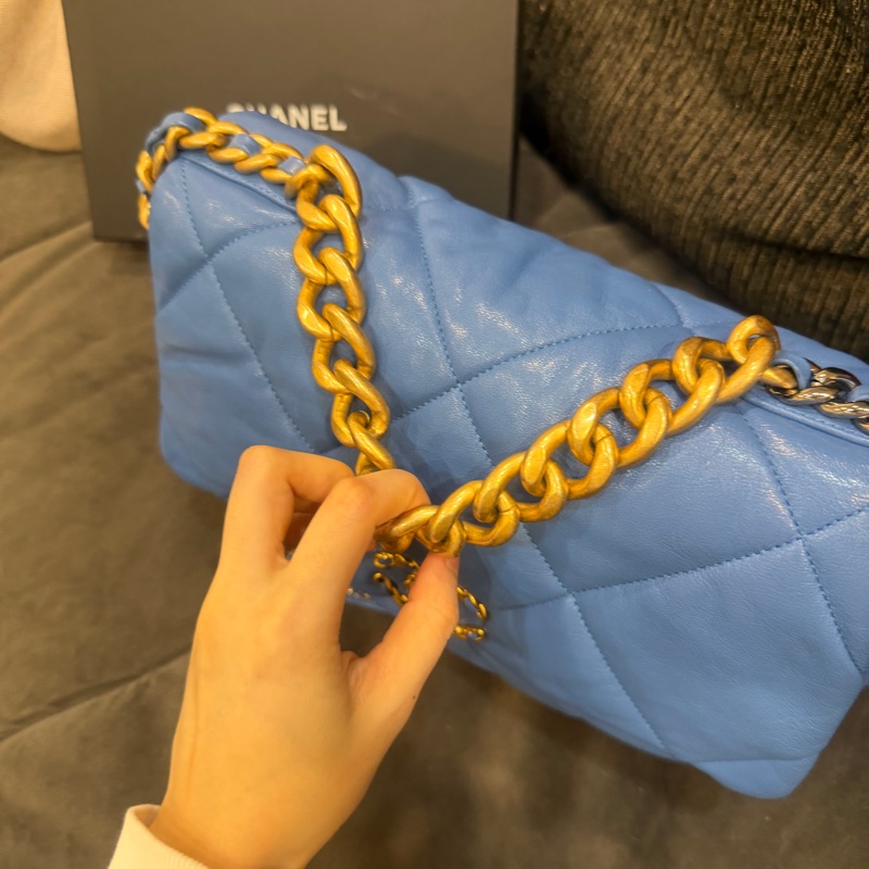 99新全配❤️ chanel #香奈兒 #藍金 #19bag #中號-4