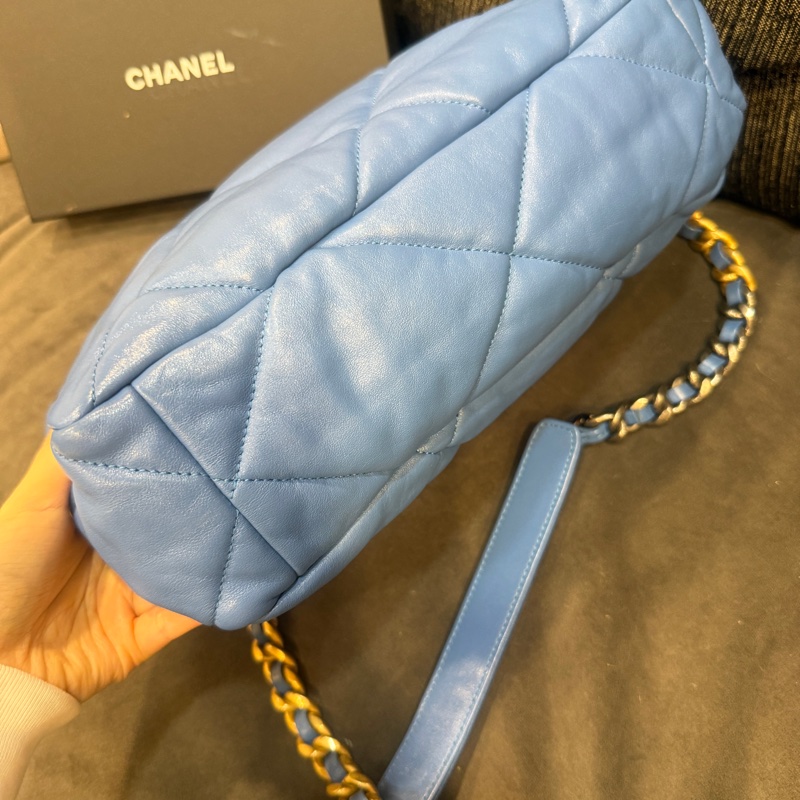 99新全配❤️ chanel #香奈兒 #藍金 #19bag #中號-7