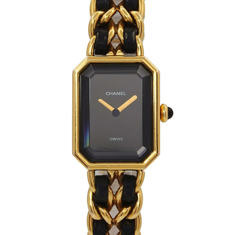 香奈兒 Premiere XL 女士腕錶 H0001 黑色和金色石英錶-0