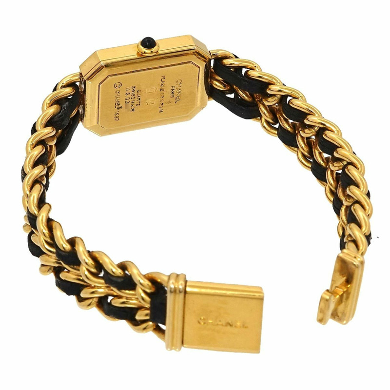 香奈兒 Premiere XL 女士腕錶 H0001 黑色和金色石英錶-3