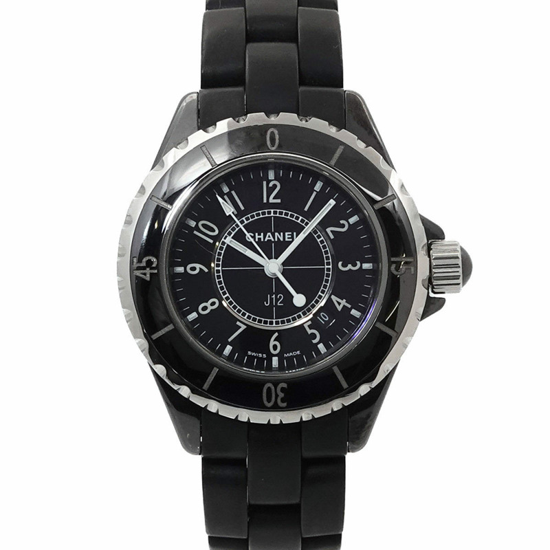 香奈兒 J12 33毫米 H0681 女士腕錶,附日期顯示,黑色陶瓷錶殼,橡膠錶帶,石英機芯-0