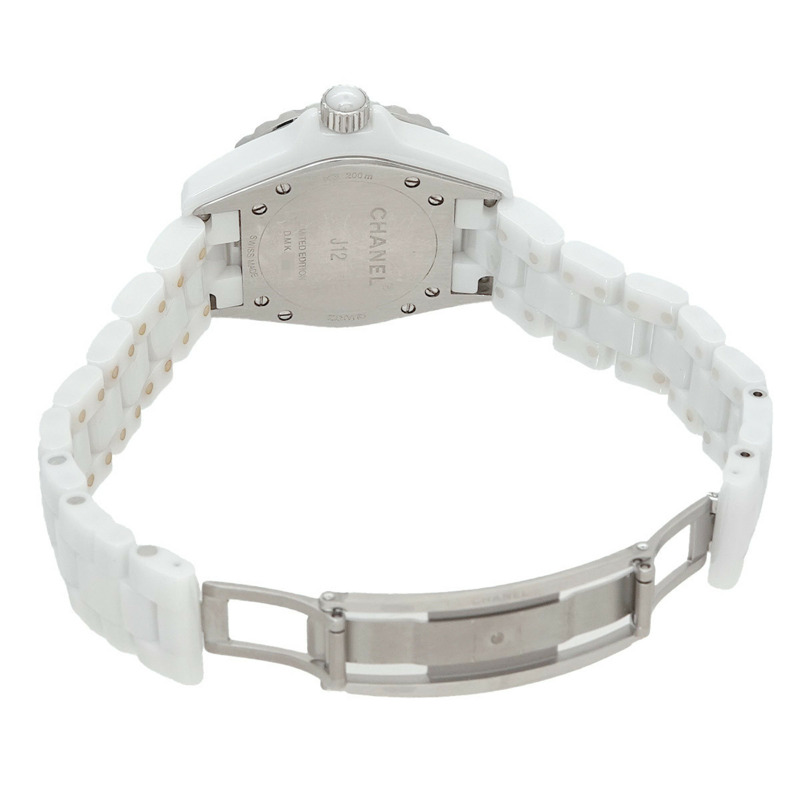 香奈兒 J12 33毫米粉紅色淺光 H4863 女士腕錶,限量發行1200枚,鑲嵌8顆鑽石,白色陶瓷石英機芯-3