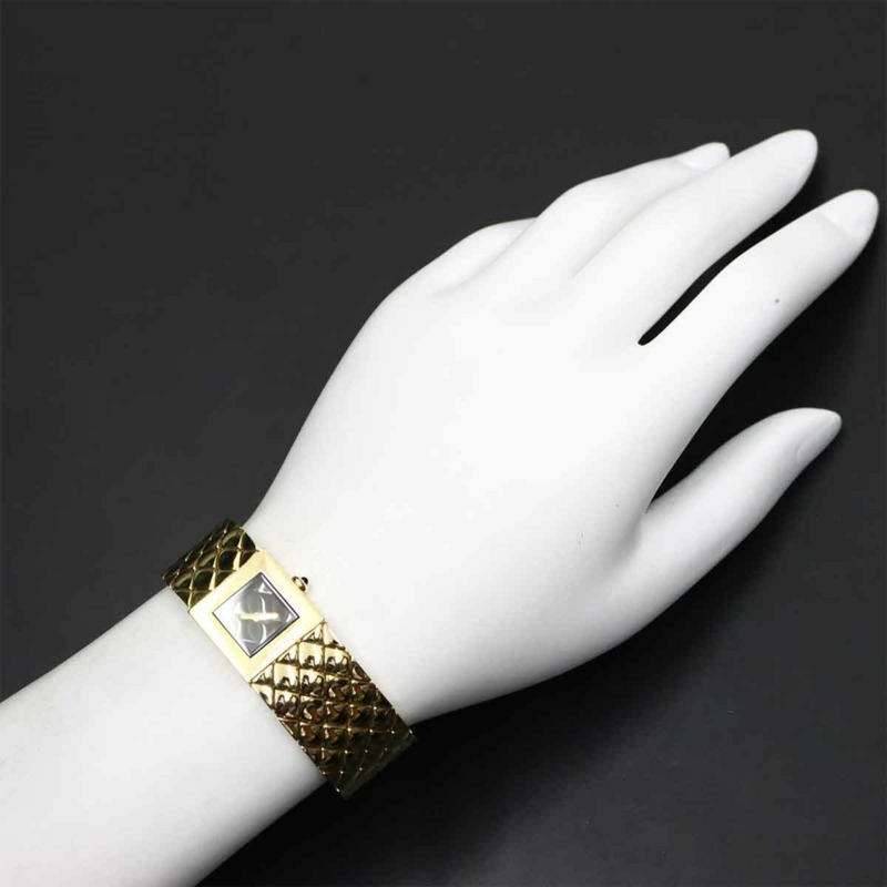 香奈兒 Matelasse H0008 女士腕錶,黑色,18K 黃金,實心金石英機芯-3